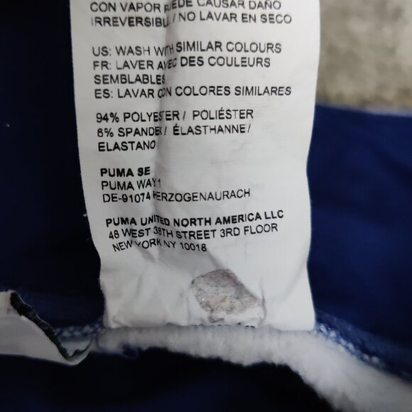 Puma Girls Leggings Size L 10 / 12 Blue Pink Print Fleece Warm Athleisure Comfy - Picture 4 of 4